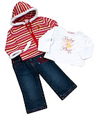 Red and white baby phat outfit.