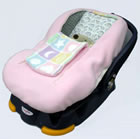 Car seat cover shown closed up.