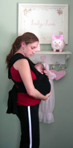 side view of baby k'tan sling carrier.