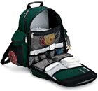 Monogrammed backpack diaper bag.