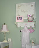 Baby girl nursery decorations.