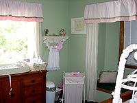 Curtains in baby nursery.